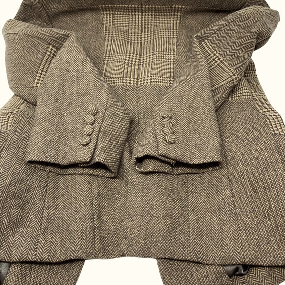 Braefair Tweed Wool Blend Equestrian Riding Button Blazer Brown Jacket Size 4 - Picture 13 of 16